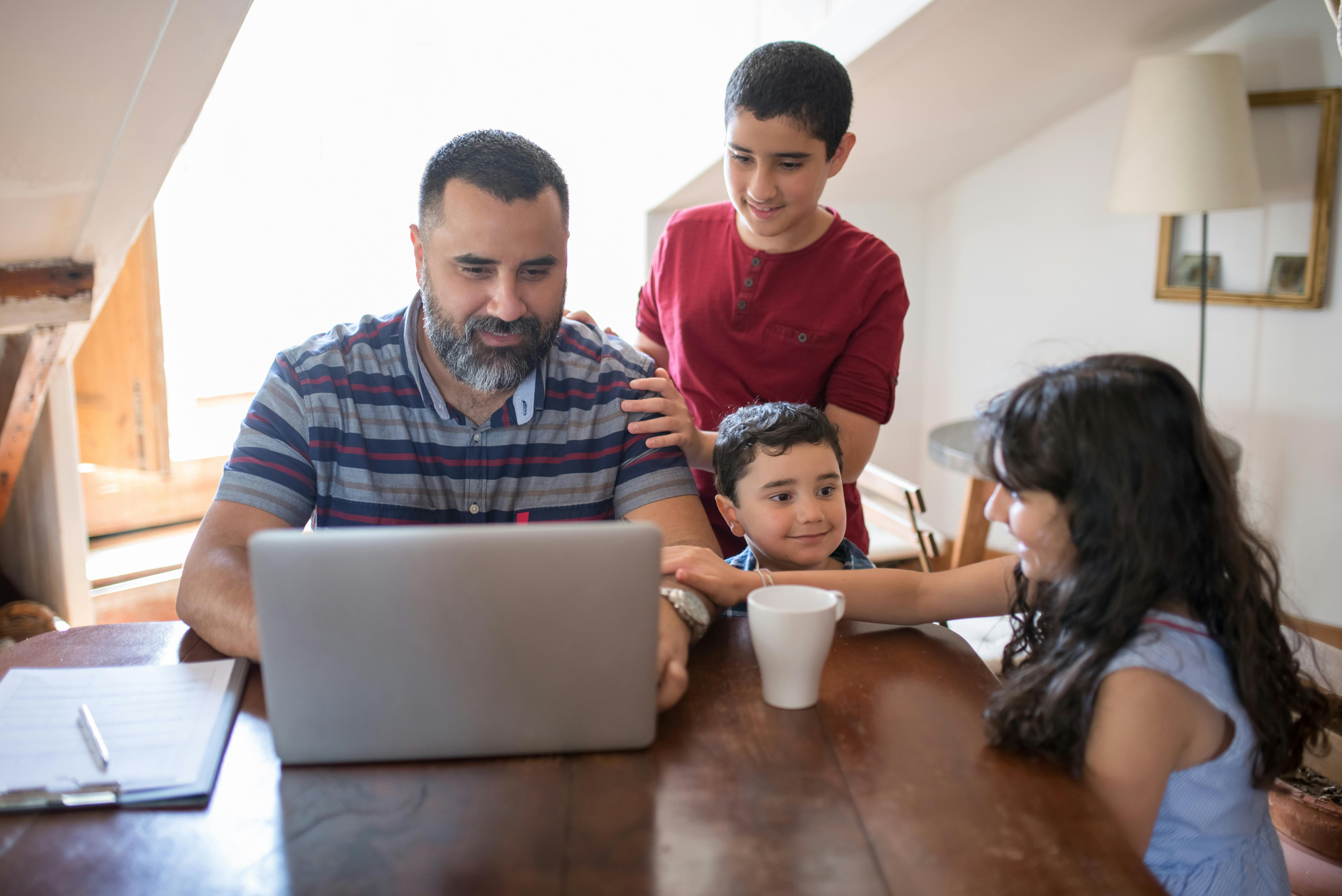 Family sitting at the table